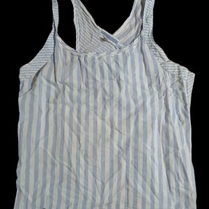 PJ Salvage Light Blue and White Striped Camisole Tank